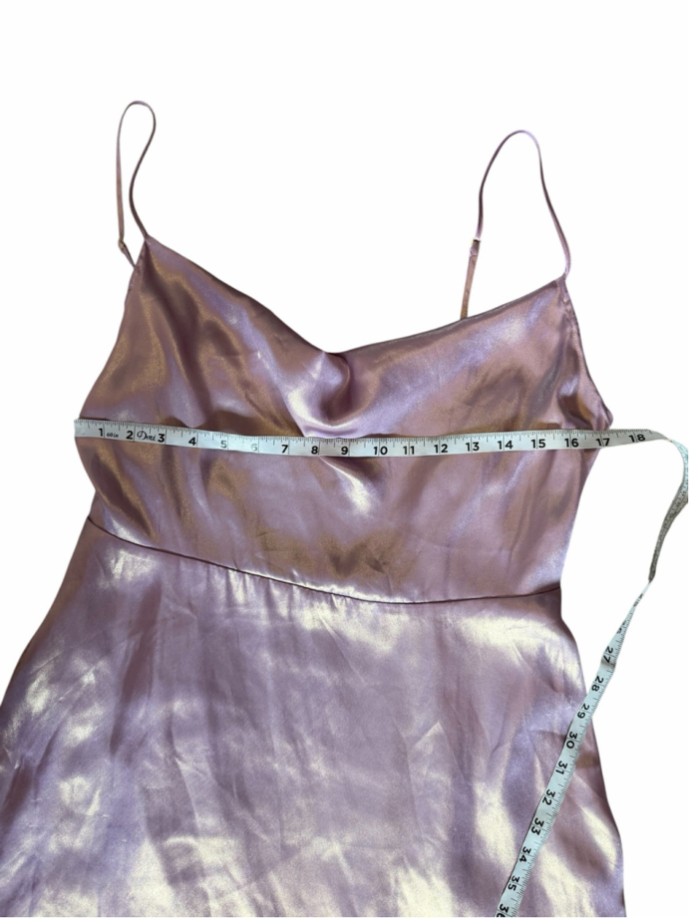 Urban Outfitters Mauve Satin Cowl Neck Mini Slip Dress Y2K Party Size XL - Picture 8 of 11